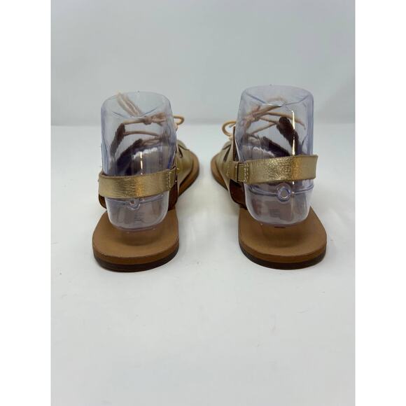 Ana Capri Women's Gladiator Metallic Gold Sandals Flats Size 37 US 6.5 - Picture 8 of 13